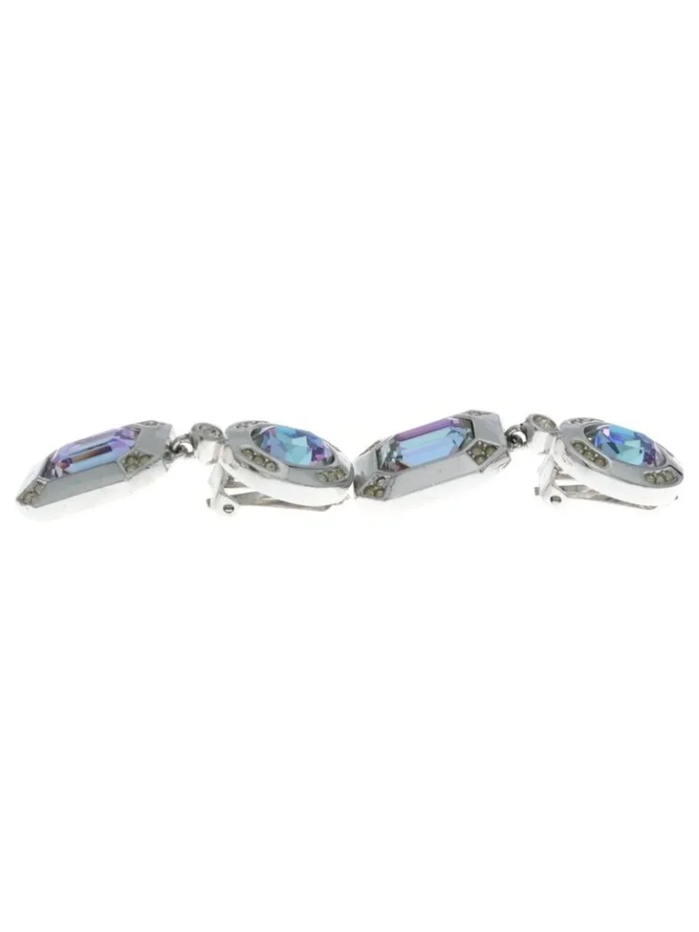 Dior Vintage Silver Earrings Clear - Picture 4 of 6